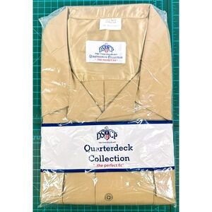 NIP DSCP Quarterdeck Shirt Mens 3XL Khaki Short Sleeve Military Uniform New Bag